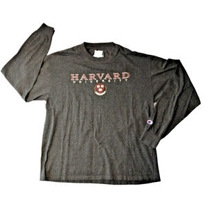 Champion Harvard Business School Long Sleeve T Shirt Mens Large Gray EUC